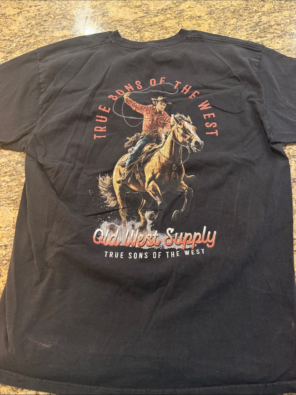 Old West Supply 'True Sons of the West' Graphic Mens Tee - Black XL